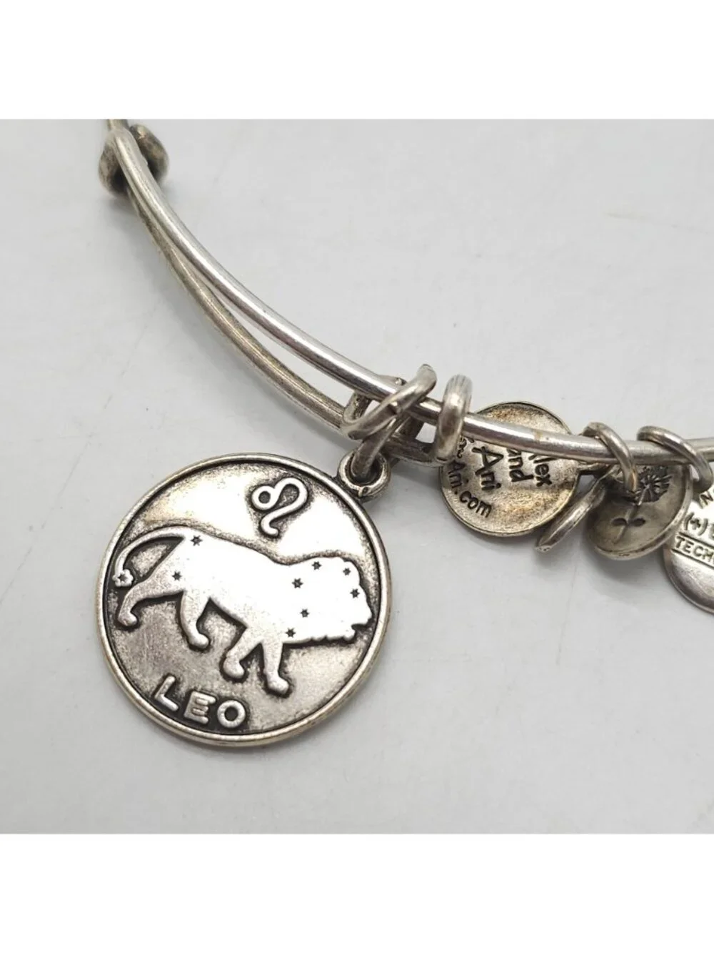 Alex And Ani Leo Zodiac Charm Bangle Bracelet Silver-Tone Infused With Energy